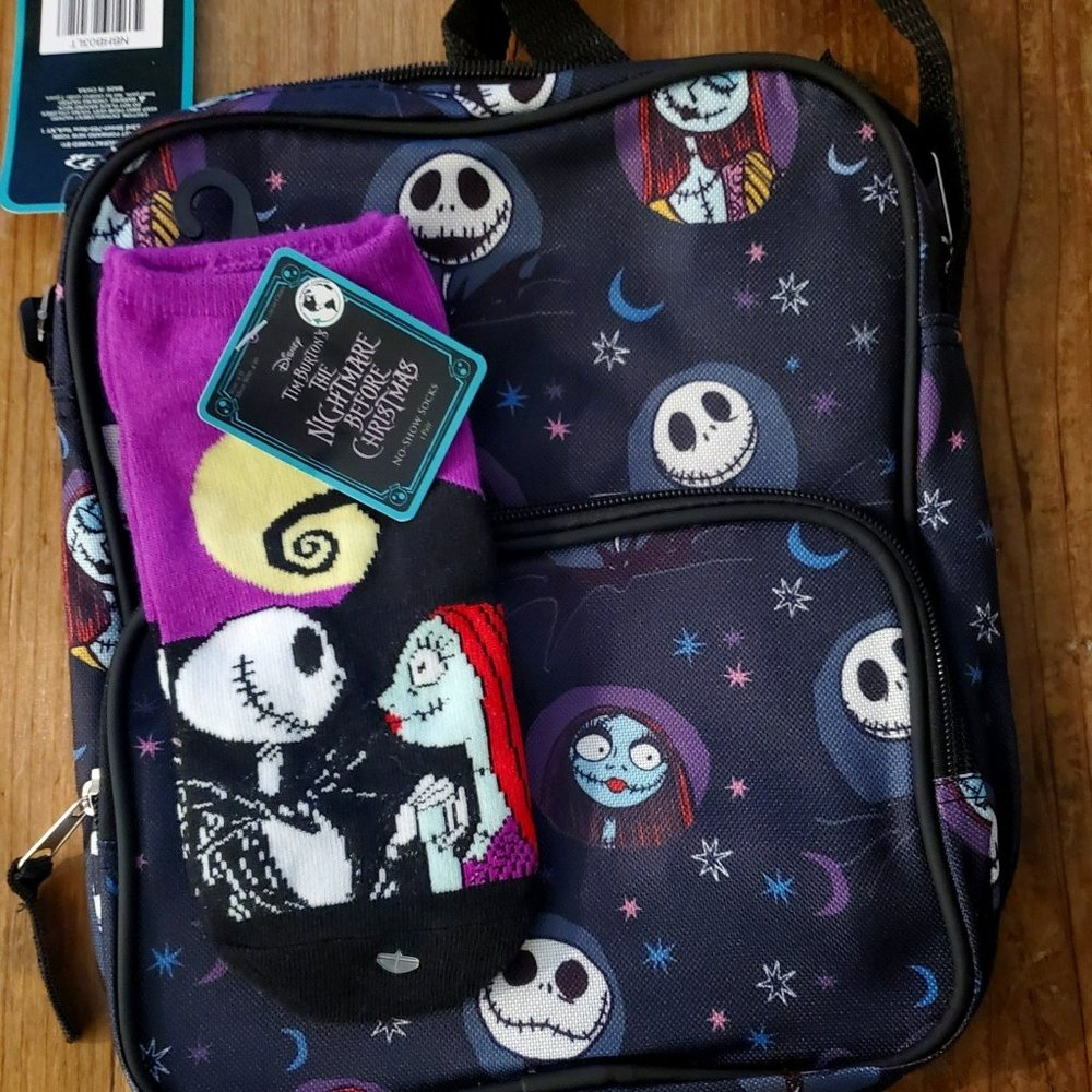 Bonus -Disney Nightmare Before Christmas Crossbody Bag with Socks